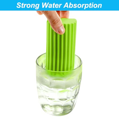 4-Pack Damp Cleaning Sponge Brush Set - Suitable for Kitchen and Car Window Cleaning,Mirrors, Window Track Grooves - Multi-Functional Cleaning Products That are Efficient Cleaning Tools(Green) - color: Green
