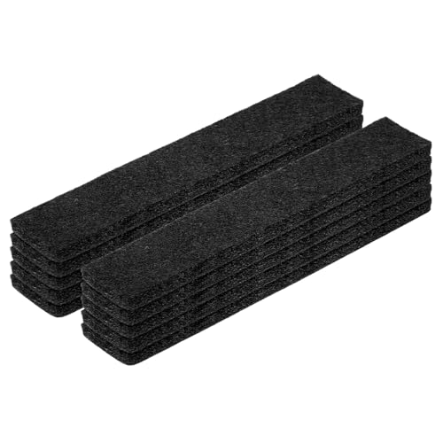 uxcell Felt Strips with Adhesive Backing, 10 Pcs 1" x 6" x 0.2" Anti Scratch Furniture Felt Tapes Self-Stick Pads for Protecting Hardwood Floor, Black - color: Black