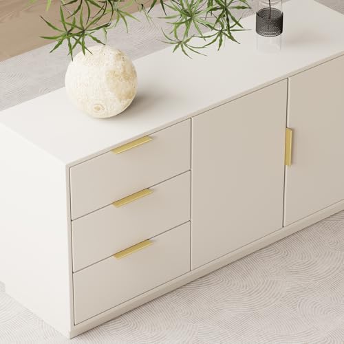 Goldenwarm 5 Pack Gold Finger Edge Pulls Drawer Finger Pulls Champagne Gold Kitchen Hardware Handles Bedroom Dresser Drawers,2-1/2 in Hole Center - color: Matte Gold, size: 2-1/2in(64mm) Hole Centers