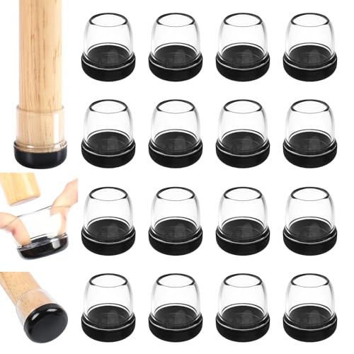 Chair Sliders for Carpet, 16PCS Furniture Sliders for Carpeted Floors & Hardwood Floors, Round Chair Glide Pads for Quickly and Easily Moving Furniture, Protect Floor(Clear, Fit 0.75"-1.1") - color: Clear, size: Round M(Fit:0.75-1.1 inch)