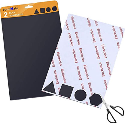 Non Slip Furniture Pads, Non Skid Rubber Pads 2 PCS 4x6 inch Black, Non Slip Rubber Sticker, Rubber Sticky Pads for Any Furniture and Appliances