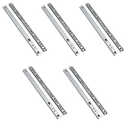 ETOPARS 5 Pairs 8" Heavy Duty 17mm Drawer Runners Slide Slides Ball Bearing Grooved Steel Extension Sizes Kitchen Cabinet Desk Capacity Side Mount - size: 8" / 182mm