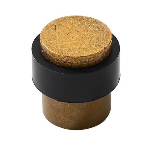 KHTUMEWARE 2 Pack 1-1/2 in Floor Door Stopper,Antique Brass Door Stop,Wall Protector Commercial Door Bumper Wedge Decorative Cylindrical Install Door stoppers on the Floor - color: Antique Brass, size: 1-1/2"