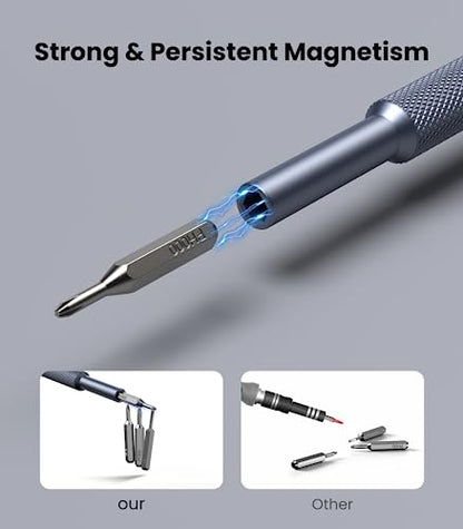AXTH 50-in-1 Precision Screwdriver Set, Professional Magnetic Small Repair Tool Kit for Electronic Devices, Mini Screw Driver with Flat, Philips, Torx, Hex, Pentalobe, Triwing, Triangle and More - style: 50in1