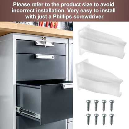 Drawer Track Back Plate Compatible with Prime-Line MP7227,Plastic Drawer Slide Bracket -White (1 Set)