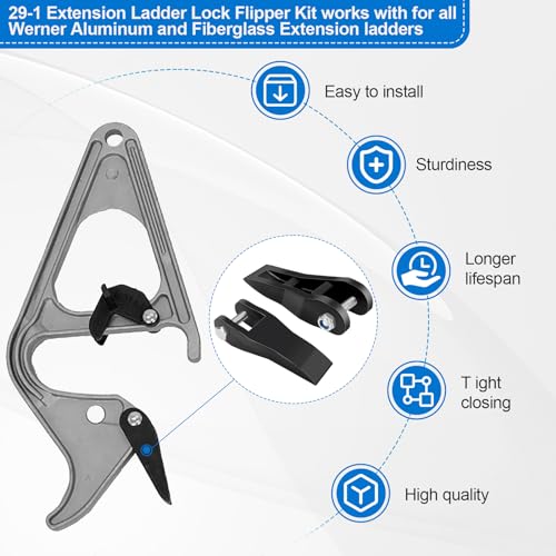 29-1 Lock Flipper Kit for Werner Ladder, Compatible With Werner/Louisville/Keller Ladders, Aluminum Extension Ladder Parts