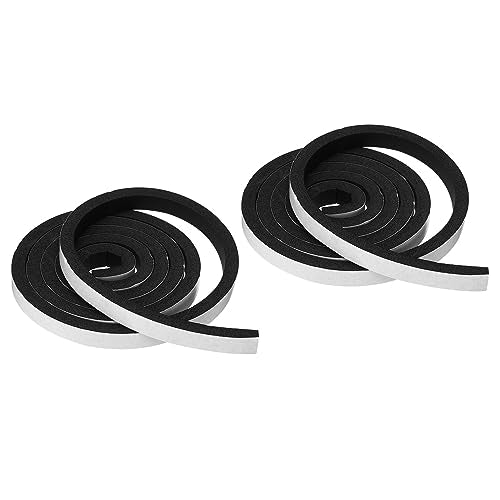 PATIKIL Foam Weather Stripping for Doors, 2 Rolls 5/8" W x 3/8" T Foam Seal Tape Adhesive Insulation Strip for Door Window Air Conditioning, Black(13 Ft Total Length in 2 Rolls) - size: 5/8" W x 3/8" T