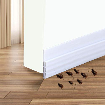 Camel Home Door Draft Stopper - Self Adhesive Door Seal, Soundproof, Weatherproof, 2" W x 39" L (2 Pack White) - color: White 2