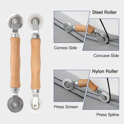 Window Screen Door Repair Kit Include Window Screens Mesh 48"x118" with All Tools in Window Screen Replacement(2pcs Screen Rollers, Screen splines, Hook, Utility Knife and Ruler), Yolovit - size: 48"x118"