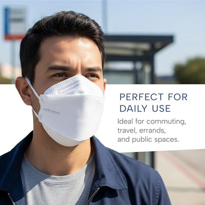 Well Before Welcome Series 3D KN95 Face Mask, Regular, Pack of 50 - color: White