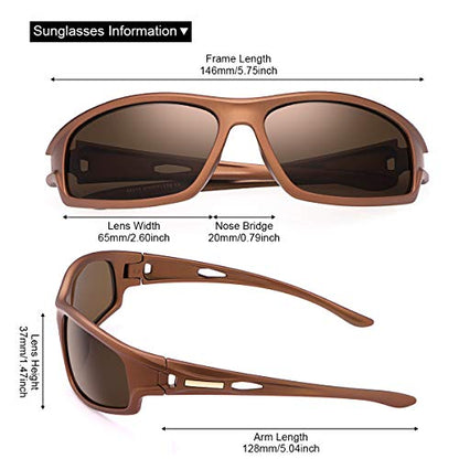 YIMI Polarized Photochromic Driving z87 Sunglasses For Men Women Day and Night safety glasses - color: Brown Frame/Brown Lens