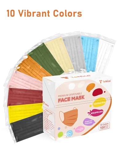 Face Masks Disposable 100 Pack, 4 Ply ASTM Level 3 Medical Grade, Breathable for Adult Outdoor Protection, Individually Wrapped for Home, School & Office, Neon Zest - color: Neon Zest