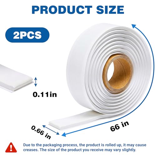 U0U Moldable Silicone Putty,Waterproof Multi Purpose Butyl Seal Putty Tape 66 x 0.6 Inches,Plumbers Duct Seal Putty for Sink Drain Gap Wall Repair (White, 0.6 x 66inch/2pcs) - size: 0.6 x 66inch/2pcs