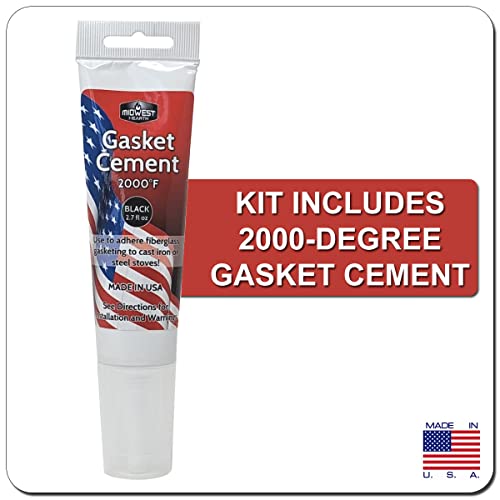 Midwest Hearth Wood Stove Replacement Gasket Kit for Woodburning Stoves - Graphite Impregnated Fiberglass Gaskets and Adhesive (5/16" x 52" Rope w/Armor Jacket) - size: 5/16" x 52" Rope w/ Armor Jacket