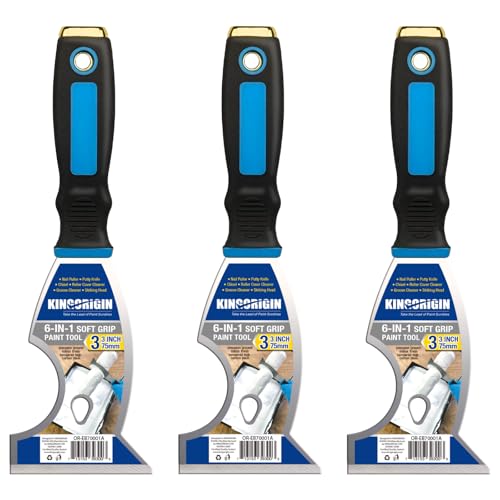 3 Inch Paint Scraper Tool - 3 pcs Multi-Purpose Putty Knife with Non-Slip Rubber Grip Putty Knives for Drywall Repair, Wallpaper Removal, Paint Application, Applying Putty, Plaster - color: 3 Pack, 3 Inch