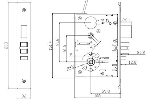 Commercial Heavy Duty Mortise Lock Escutcheon Plate Handle Set for Entrance/Office Front Door F20 - color: Escutcheon Plate/Entry