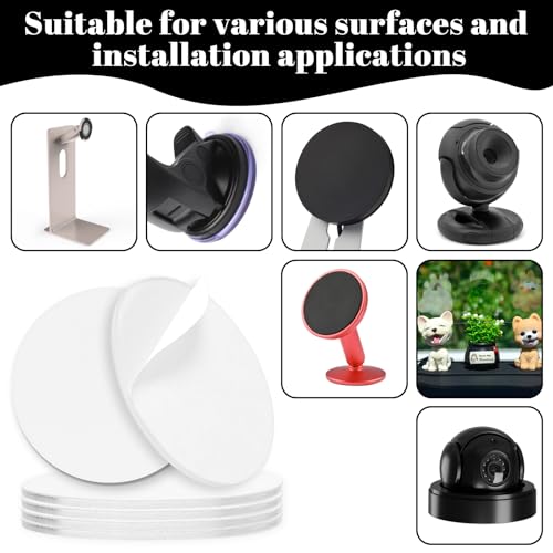 40 Pcs Round Adhesive Pads 1" Double Sided Sticky Adhesive Pads Round Heavy Duty Mounting Tape Clear Removable Dots for Car Phone Mounts Dashboard Dash Cam Base Home Office