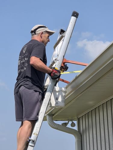Ladder Stabilizer with Tool Tray & Hook - Heavy Duty Roof Gutter Guard, Universal Ladder Stabilizer for Gutters/Windows, Safe Stabilizer for All Ladder Types