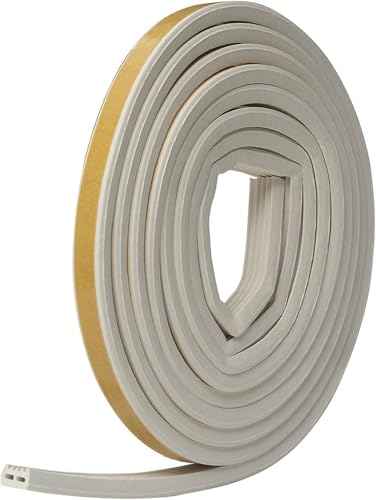 Frost King EPDM Rubber Self-Stick Weatherseal Tape, D-Section, 9/16" W, 5/16" T, 10 ft L, White