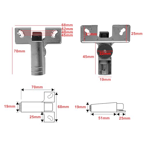LIKERAINY Soft Close Dampers for Furniture Kitchen Cabinet Doors Cushion for Hinge Cup Soft Close Hinge Adapter Mechanism Pack of 2 Pieces