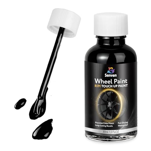 Black Touch Up Paint Rim Paint Wheel Scratch Repair Kit for Curb Rash & Scratches, Universal Black Enamel Repair Scratch Resistant 1.5 fl oz Car Touch Up Pen - color: Black-1
