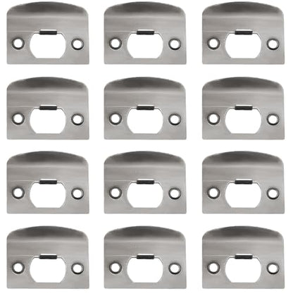 EATAKWARD 12 PCS Door Strike Plate, Black Deadbolt Strike Plate with Srews, Stainless Steel Deadbolt Covers Door Reinforcement Kit - style: Right angle