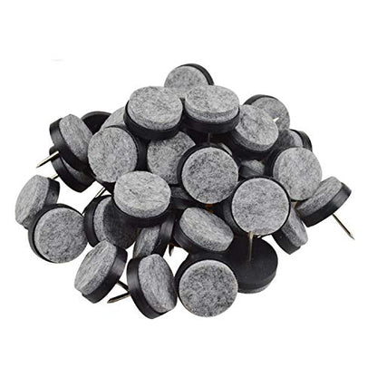 40pcs Round Heavy Duty Nail-on Felt Pad for Furniture Chair Table Leg Feet Floor Protectors Slide Smoothly (Black, Pad Diameter 22mm) - color: Black 22mm (40 Pcs)