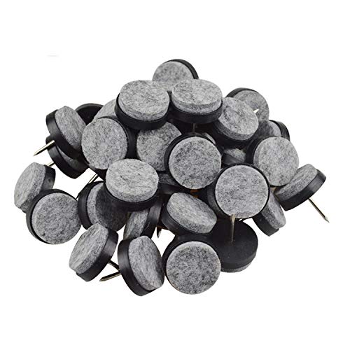 40pcs Round Heavy Duty Nail-on Felt Pad for Furniture Chair Table Leg Feet Floor Protectors Slide Smoothly (Black, Pad Diameter 20mm) - color: Black 20mm (40 Pcs)