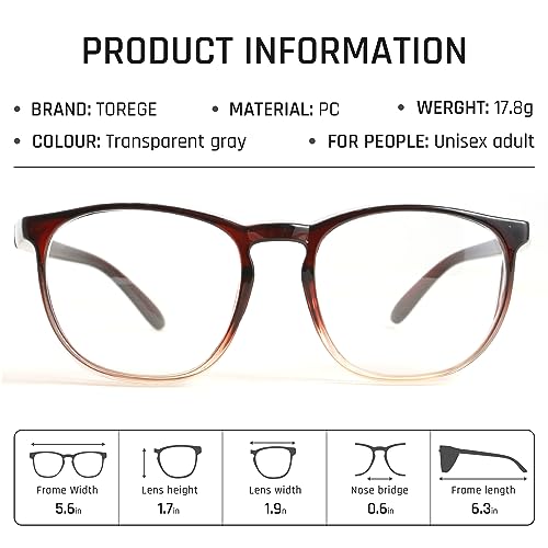 TOREGE Clear Safety Glasses, Upgrade Gradient Safety Goggles Eye Protection With Anti-Fog And Anti-Blue Light Lens, Perfect Alt To Regular Protective Eyewear Glass For Men Women(Gradient Brown) - color: Gradient Brown