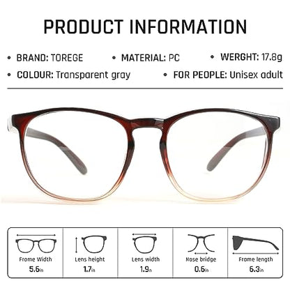 TOREGE Clear Safety Glasses, Upgrade Gradient Safety Goggles Eye Protection With Anti-Fog And Anti-Blue Light Lens, Perfect Alt To Regular Protective Eyewear Glass For Men Women(Gradient Brown) - color: Gradient Brown
