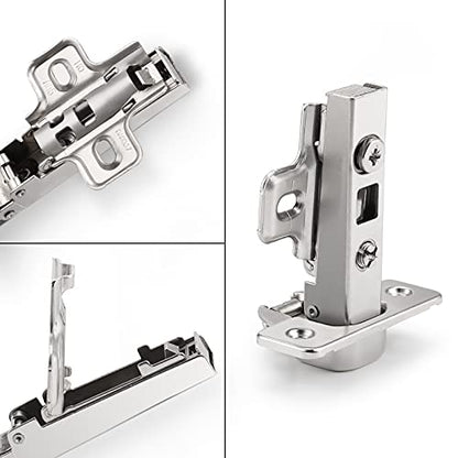 Probrico Clip On Full Overlay Frameless Furniture Cabinet Door Concealed Hinges, 1 Pair(2 Pieces)