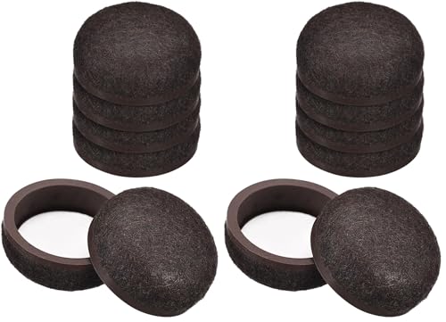 uxcell Furniture Sliders, 20Pcs 1 1/4" - Formed Felt Round Sliding Pads, Chair Glides for Carpeted Tile Vinyl Hardwood Floors (Brown) (Pack of 2) - color: Brown, size: 1 1/4" (Pack of 2)