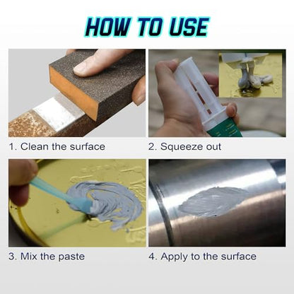 Metal Repair Glue, Heavy Duty, High Heat, High-Strength Bonding, Metal Epoxy Glue, All Purpose, 3 Pack