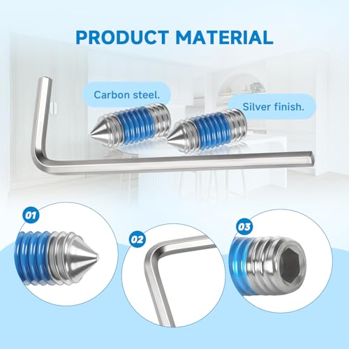 for 218755402 Refrigerator Door Handle Screw Kit 2-Pack (10-32 x 3/8 in) Hex Wrench Included, Compatible with Frigidaire/Electrolux/Kenmore, Replaces 7218755402 899226 218755406 218755407