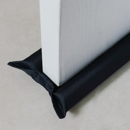 Under Door Draft Stoppers for Bottom of Door Fits 30” to 36” Door Draft Stopper Under the Door Draft Blocker Double Side Door Sweep Soundproof Under Door Gap Filler Blocks Noise Air Wind Stopper - size: 32"-36"(Black)