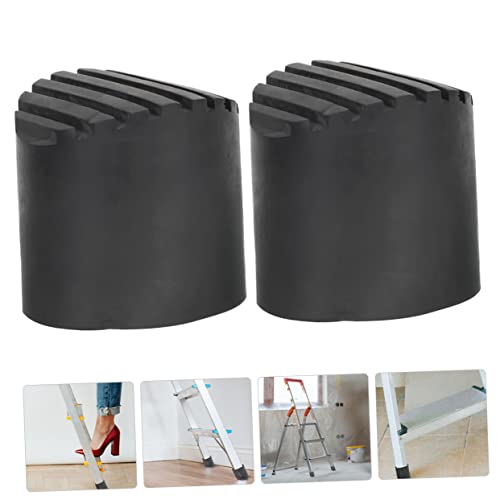 2pcs Slip Mats Ladder Foot Cover Non-Slip Stair Treads for Ladder Safety - size: 8.5X8.5CM