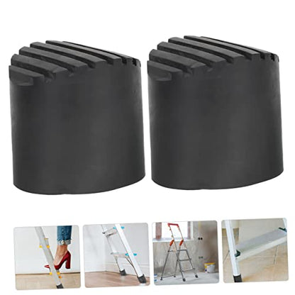 2pcs Slip Mats Ladder Foot Cover Non-Slip Stair Treads for Ladder Safety - size: 8.5X8.5CM