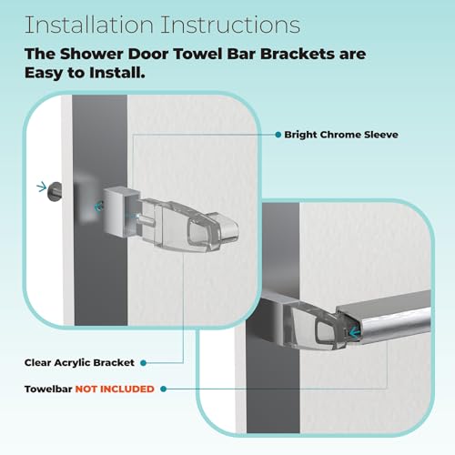 Framed Sliding Shower Door Replacement Parts Compatible with Basco Alumax Shower Doors - Includes Finger Pull Handle, Towel Bar Bracket and Bottom Track for Showerdoor