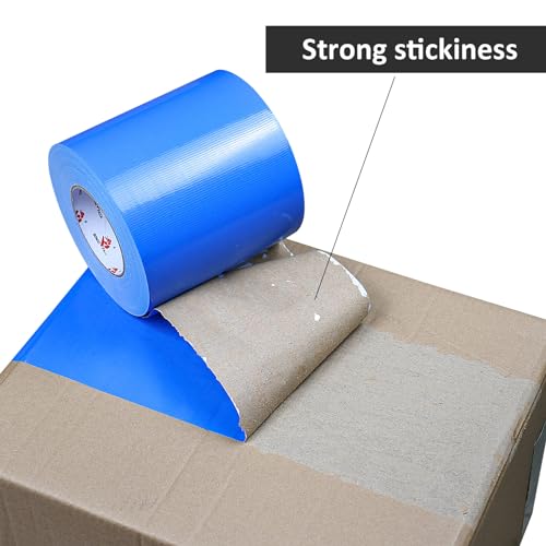 BOMEI PACK 6" Blue Duct Tape,Wider Roll,6 Inches x 60 Yards,9 Mil Thick Heavy Duty,Waterproof,Flexible,No Residue and Tear by Hand,Multi-Use for Indoor & Outdoor Repairs - color: Blue