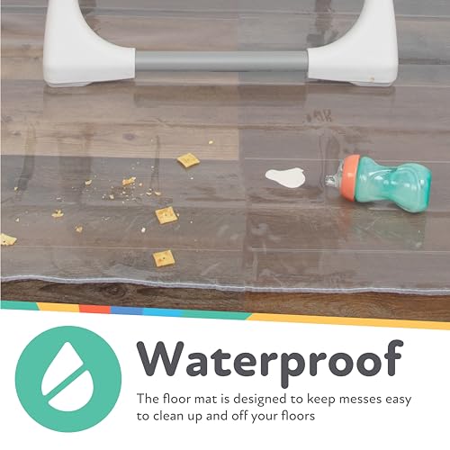 Nuby High Chair Square Floor Mat - Waterproof and Clear Floor Mat - Protects Floor from Spills and Messes - 49.5" x 49.5" - style: Square
