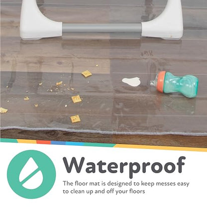 Nuby High Chair Square Floor Mat - Waterproof and Clear Floor Mat - Protects Floor from Spills and Messes - 49.5" x 49.5" - style: Square