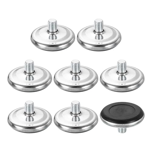 uxcell 8Pcs M10 Thread Furniture Feet Levelers, 47x15mm Adjustable Leveling Table Feet, Screw on Furniture Glide Leveling for Chair Stool Legs, Black - size: M10 x 47 x 15mm