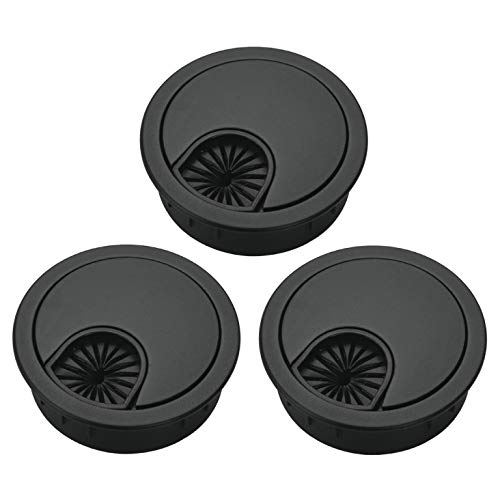3Psc Desk Grommet,Cable Cord Hole Cover for Home and Office,Metal Zinc Alloy Materilal 50mm (Black, 2 Inchs) - color: Black, size: 2 Inchs