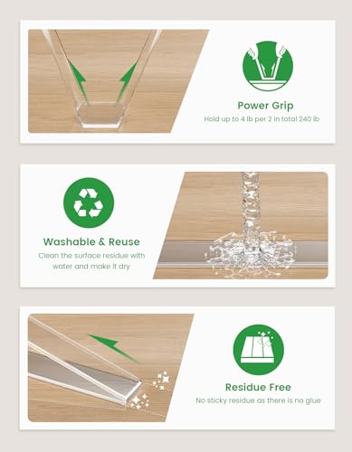 Thin Double Sided Tape, 1/2" 10' Arcylic Nano Tape, Transparent Two Sided Mounting Tape, Clear Hanging Adhesive Strips for Wall, Poster, Photo, Craft - size: thin