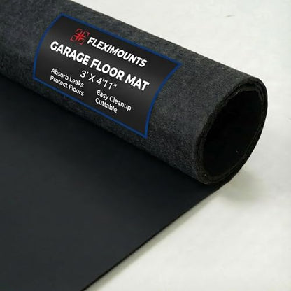 FLEXIMOUNTS 4'11" x 3' Garage Floor Mat Oil Spill Mat, Waterproof Garage Flooring for Cars & SUVs,Absorbent, Slip-Resistant, Quick Dry Carpet Fabric - size: 4'11" x 3' w/ PE Backing