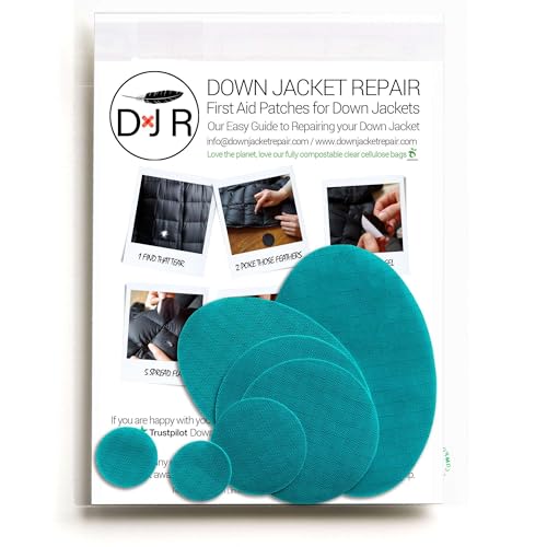 Down Jacket Repair Patches - Self-Adhesive Down Jacket Repair Patches | Waterproof, Tear-Resistant, Pre-Cut Patches | 7-Piece Set for Outdoor Gear, Sleeping Bags & Tent - color: Moss Green