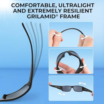 KastKing Iditarod Polarized Sport Sunglasses,PuriVex Protective Lens Coating Fishing Sunglasses For Driving Cycling Running - color: A: Matte Black Frame, Smoke Lens
