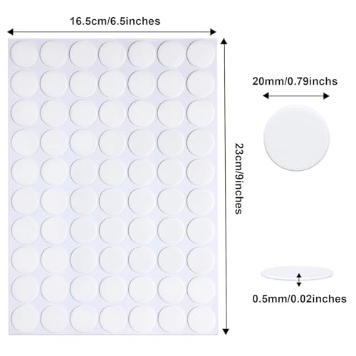 JANYUN 140 Pieces Adhesive Dots,Removable Round Putty Clear Tack No Trace Small Tape Stickers for Wall Hanging Festival Poster Office Party Decoration Picture Crafts - size: 20mm Round 140pcs