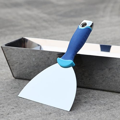 Bates- Putty Knife, 6 Inch, Carbon Steel, Flexible, Metal Scraper with Hammer End, Spackle Knife, Drywall Spackle, Metal Paint Scraper Tool, Putty Knife Scraper, Wall Scraper, Putty Scraper - color: Blue, size: 6 Inch