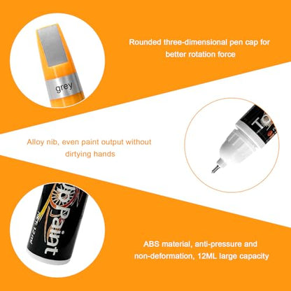 Touch Up Paint Pen for Cars, 2 in 1 Quick Drying Touch Up Pen Lasting Auto Scratch Remover, 0.4 Fl Oz Color Accurate Paint Pens Quick & Easy Solution to Repair Scratches (Gray) - color: Gray